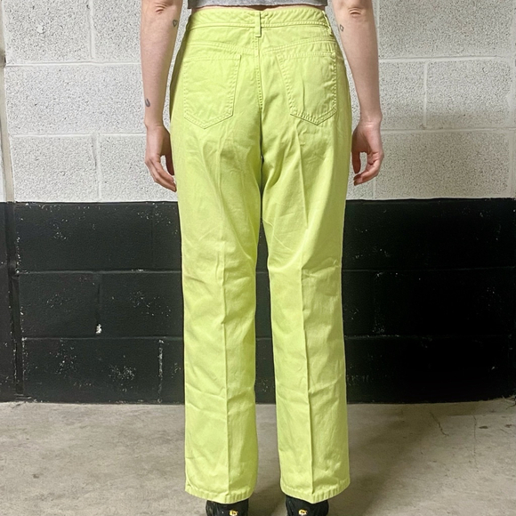 Vintage Talbots Soft Lime Green Cotton Jeans Size 8 - Picture 2 of 7